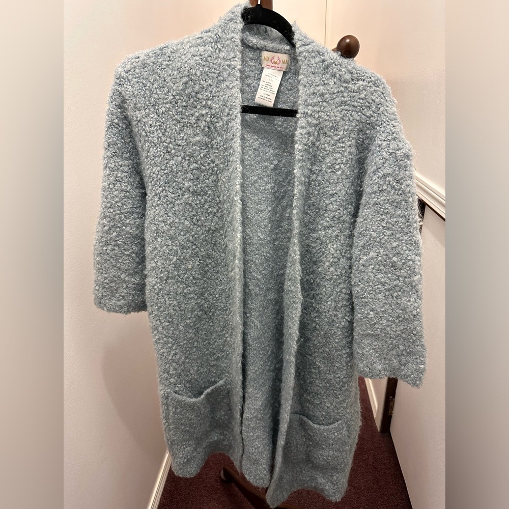 Mia Mai Wool/Mohair Blend Long Cardigan